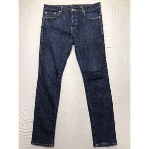 PURPLE Brand P001 Jeans Men 34x30 Dark Wash Stretch Denim Button Fly